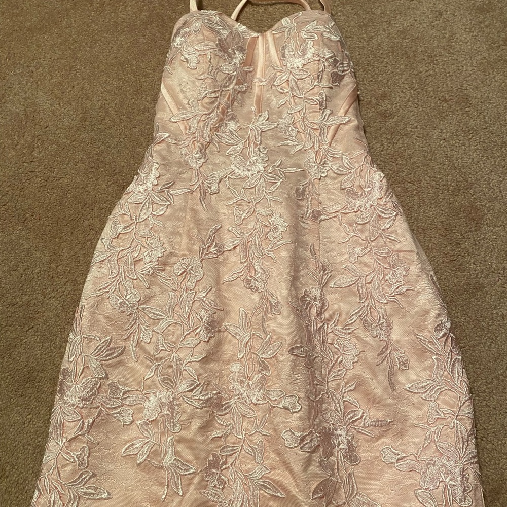 Light Pink Corseted Lace Dress